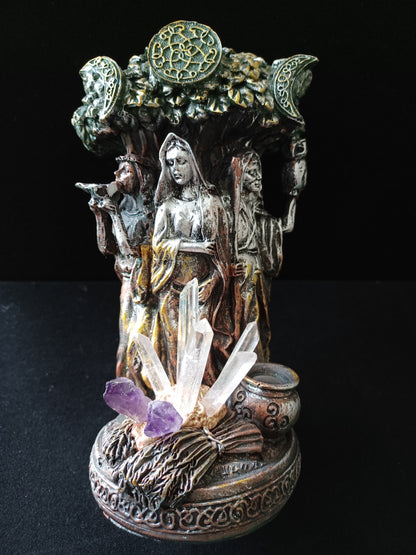Mother Maiden Crone Crystal Figurine