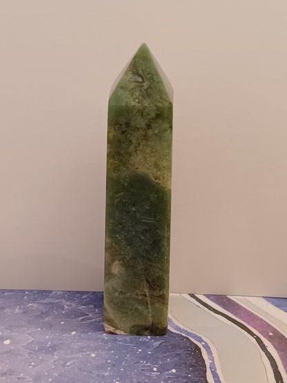 Green Moss Agate Tower Point