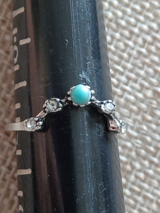 Turquoise Antler Ring - Size 7
