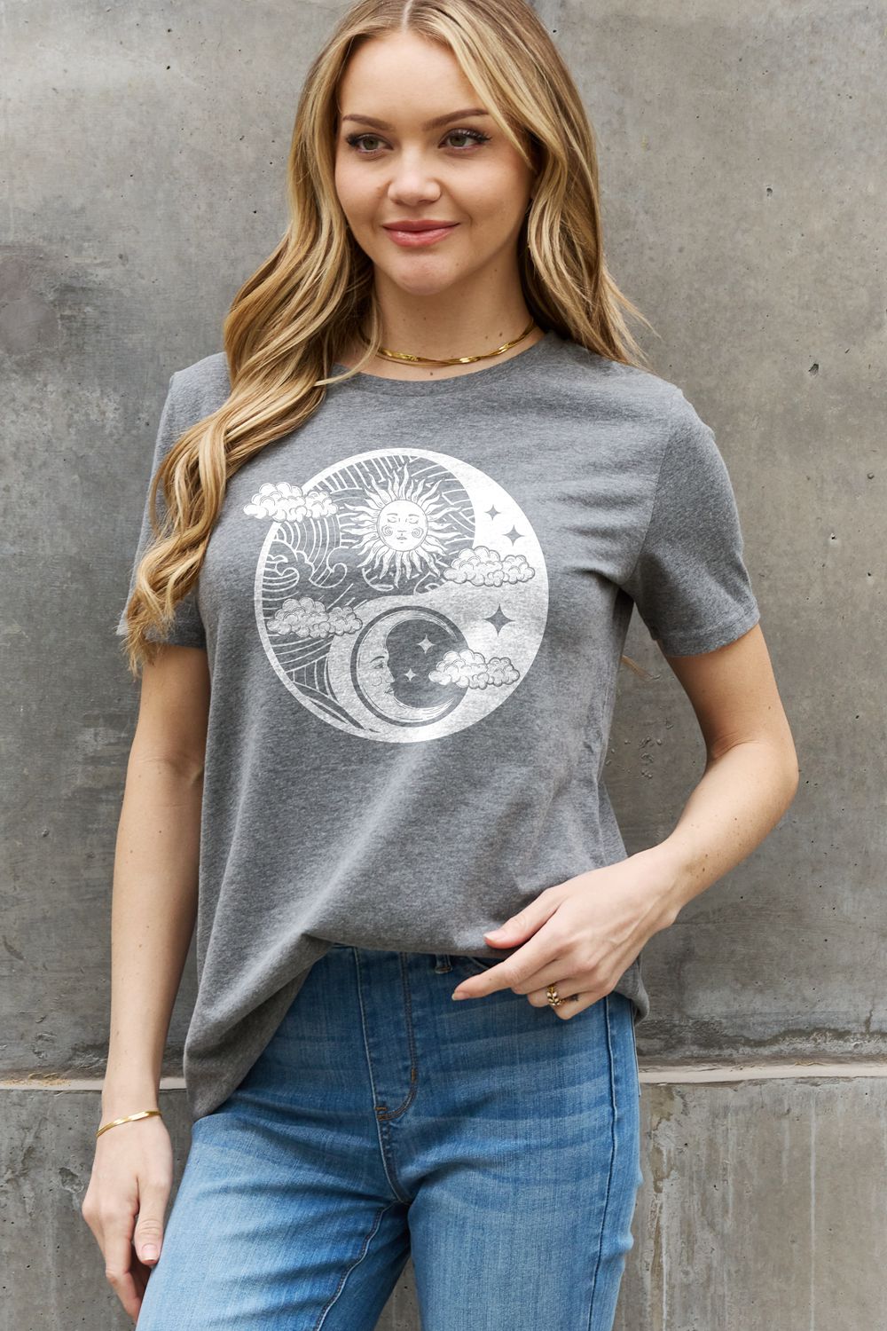 Sun and Moon Graphic Cotton Tee