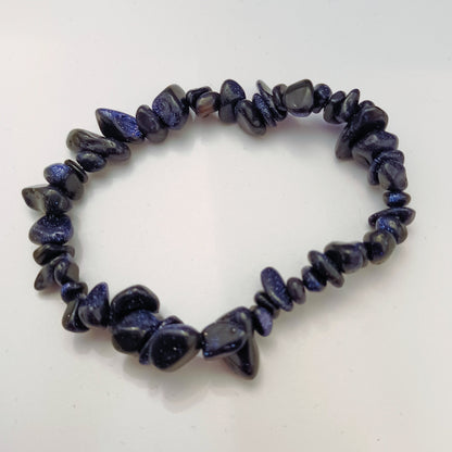 Blue Goldstone Natural Stone Stretch Bracelet