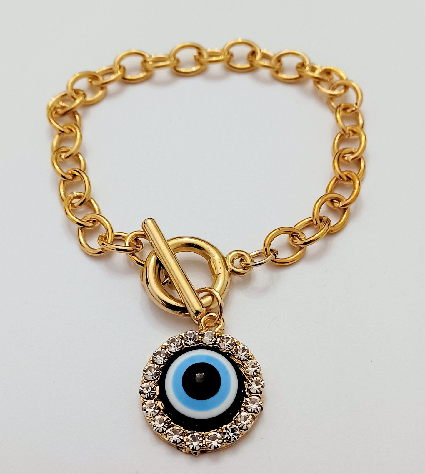 Evil Eye With Gold Chain Bracelet