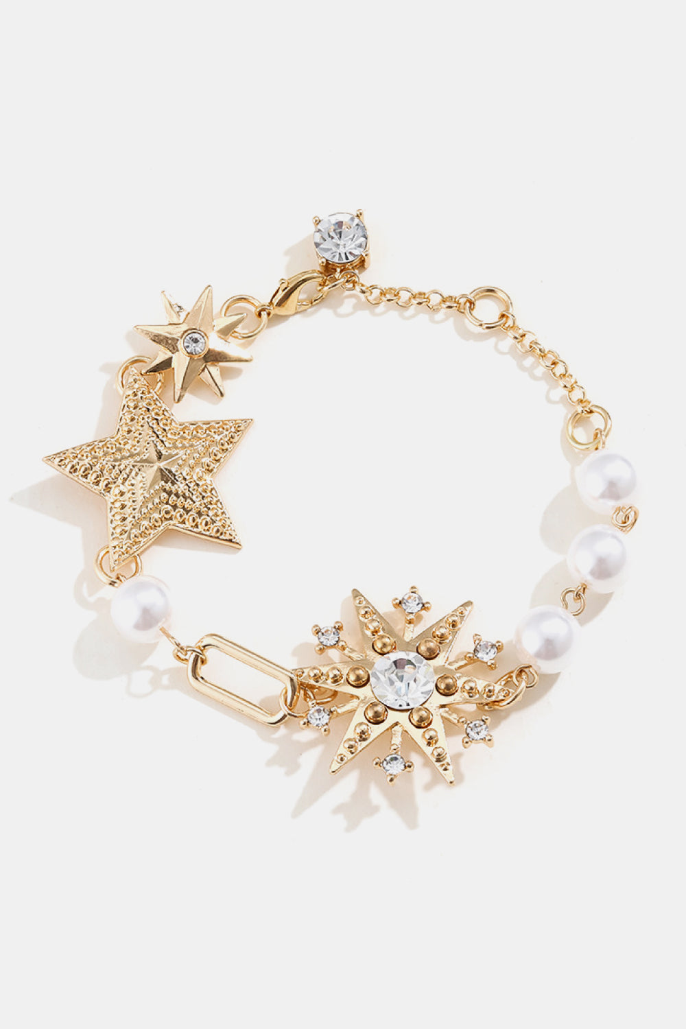 Synthetic Pearl Star Shape Alloy Bracelet
