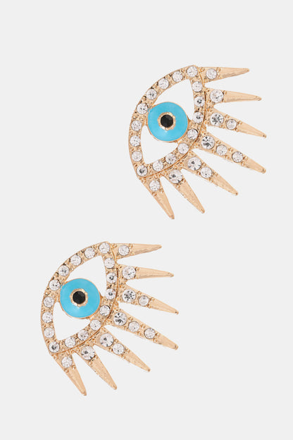 Evil Eye Rhinestone Dangle Earrings