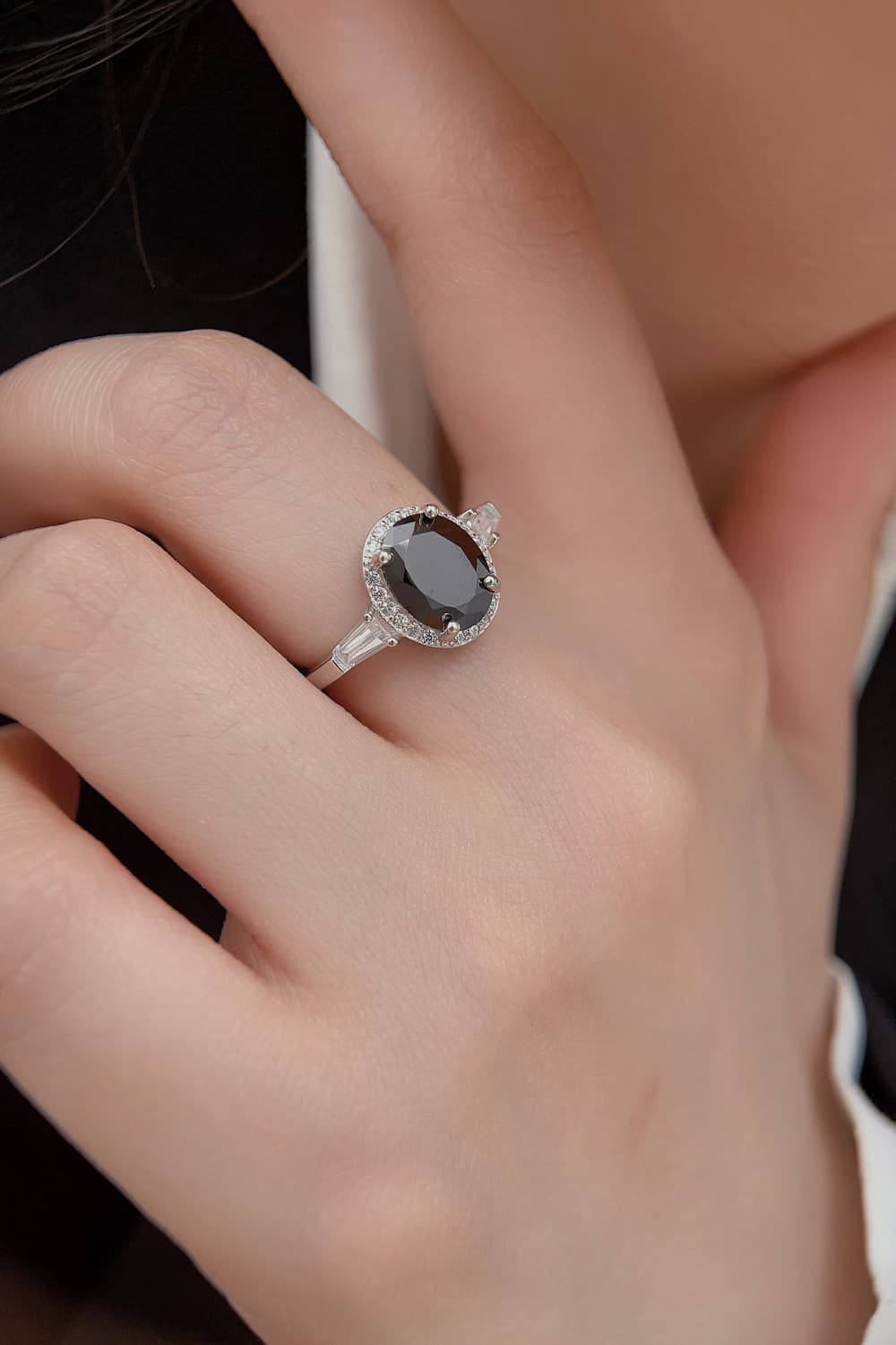 Agate 925 Sterling Silver Agate Halo Ring