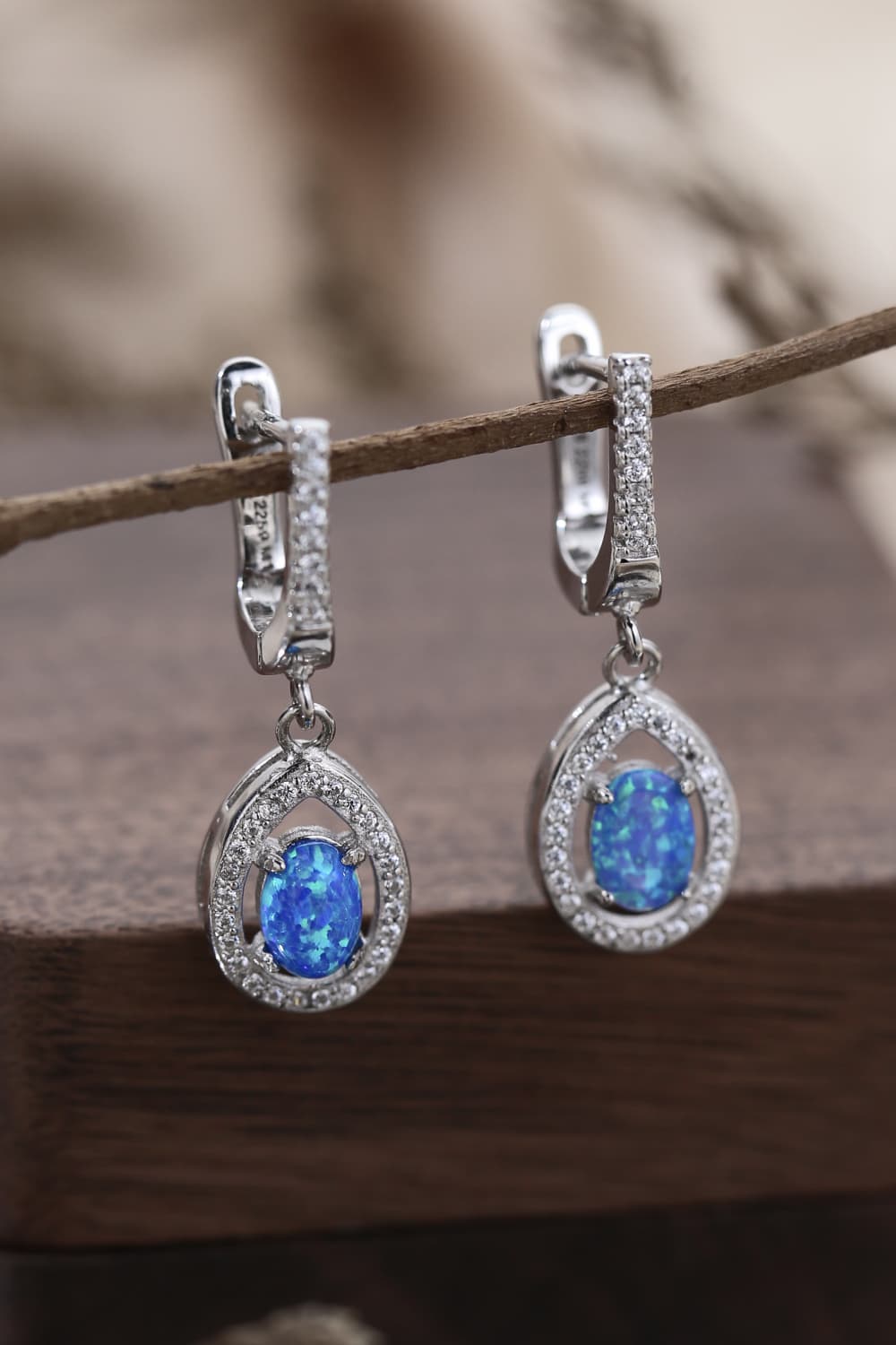 Opal Pear Shaped Drop Earrings